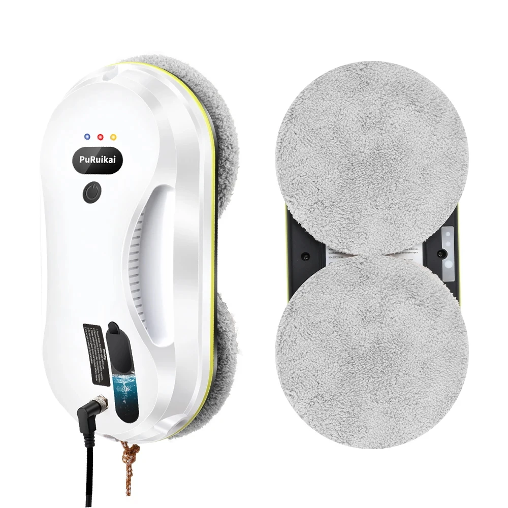 

Робот-очиститель окон PuRuiKai 2025 — без разводов с искусственным интеллектом для стекол/дверей/плитков сверхтихий и пульт дистанционного управления PRK-309