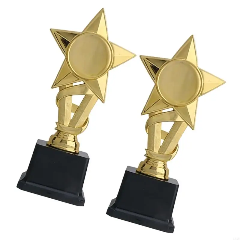 Small Media Large Golden Colored Star Trophies Light weight Star Award Trophies 