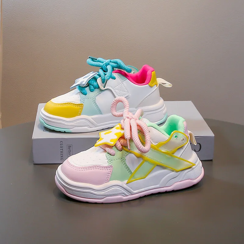 

Fashion Girls' Shoes 2026 Spring New Kids Sneakers Comfort Anti Slip Girls' Flat Casual Shoe Simple Versatile Child Board Shoes