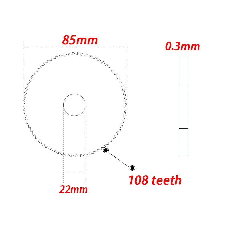 1 pieces 85x22x108Tx0.3mm. Buyers customize products and cannot return them.