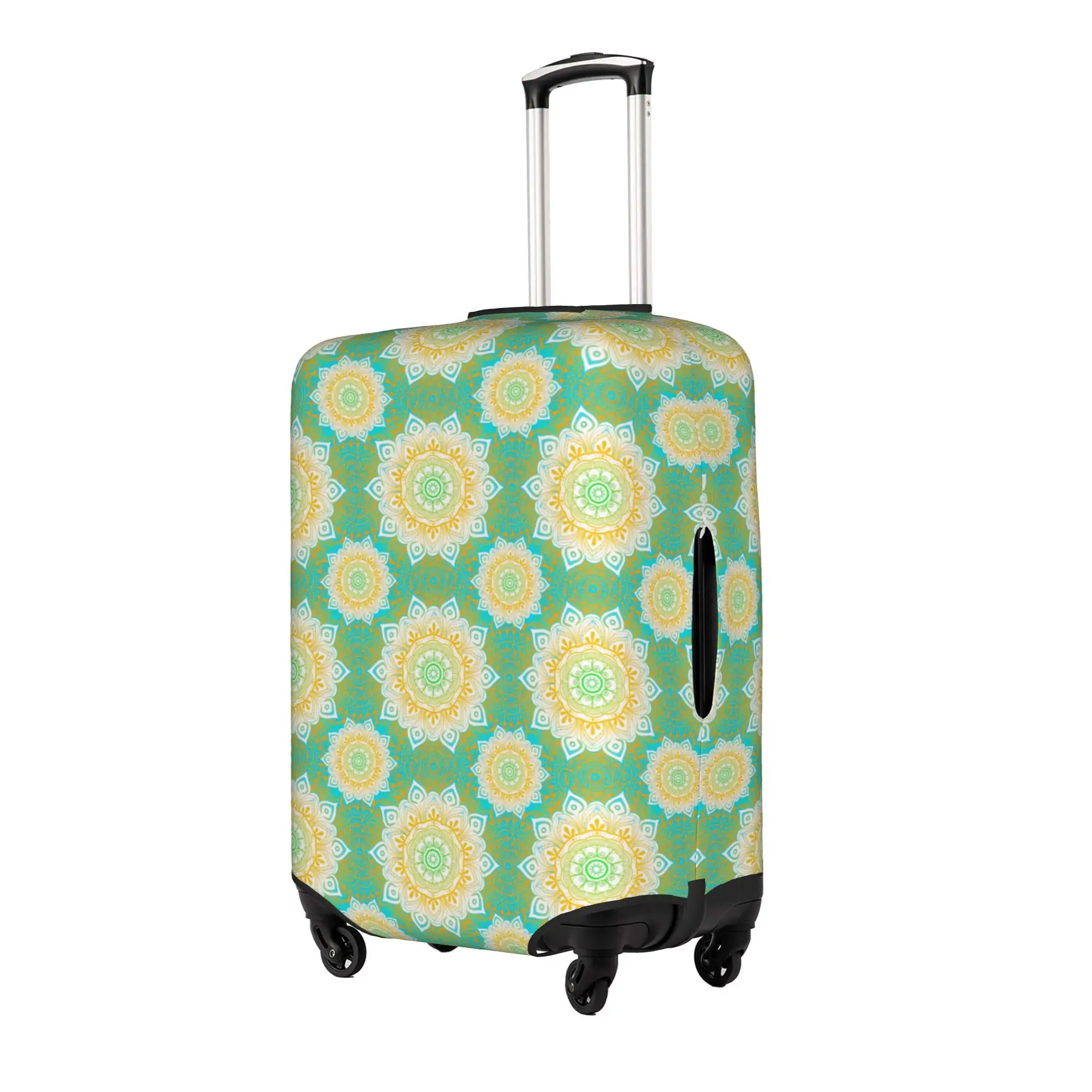 Bohemian Style Mandala Floral Travel Luggage Cover Washable Geometric Suitcase Cover Protector Fit 18-32 Inch 2