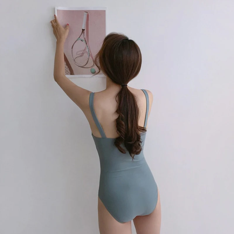 

Kント Korean Sle Bal Slimming Swimsuit Women's Vaion Thermal Resort Swimwear Small Chest Covering