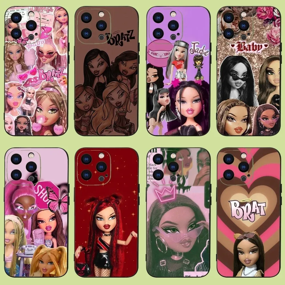 Bratz Doll Phone Case For IPhone 11 12 13 14 15 16 Pro Max 7 8 Plus Mini X XS XR SE TPU Yasmin Chloe Jade Sasha Cameron