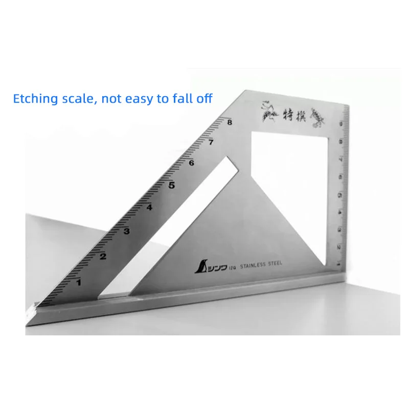 Shinwa 45 degree 90 degree square stainless steel square high precision 62081 thickened multi-function woodworking ruler