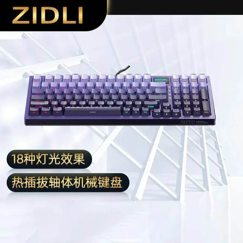 ZIDLI K980 Mechanical Game Keyboard 98 Key RGB Backlight Hot Swap Wired Keyboard Optic Switch IP68 Waterproo fGamer Keyboard Gif