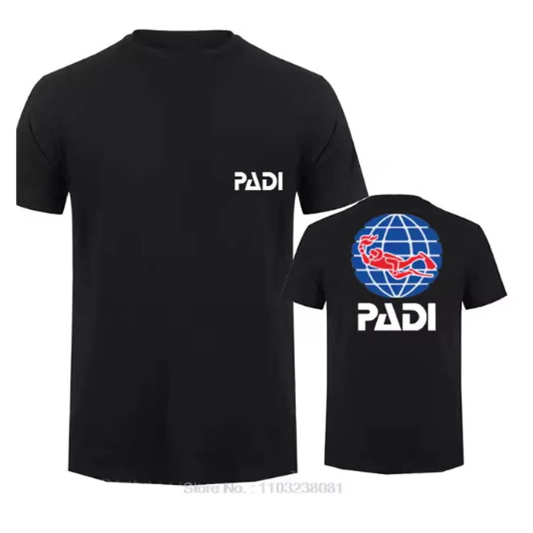 Scuba Driver Padi t-shirt t-shirt casual da uomo ad asciugatura rapida t-shirt hip-hop a maniche corte top girocollo abbigliamento uomo oversize