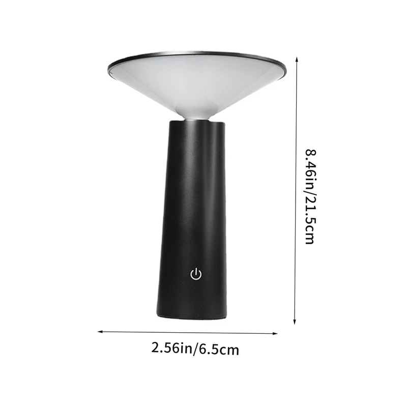 1Set LED Touch Sensor Table Lamp 1200Mah Rechargeable Night Light Black For Desk Bedroom Decor