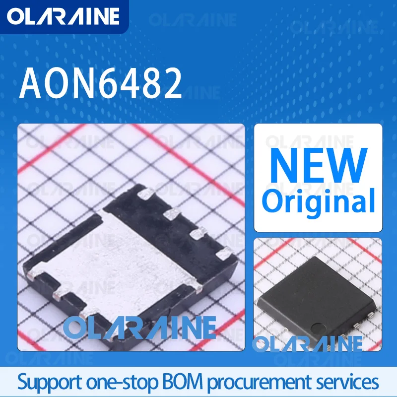 

1/5/10Pcs AON6482 DFN-8 original 100% New ic chip MOSFETs 1 N-channel (Vdss) 100V (Id) 28A (RDS(on)) 42mΩ@4.5V,10A (Pd) 63W