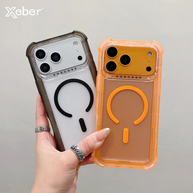 3 in 1 Hybrid Matte Clear For Magsafe Charging Case For iPhone 17 16 15 14 13 Pro Max Plus Air Shockproof Magnetic Protect Cover