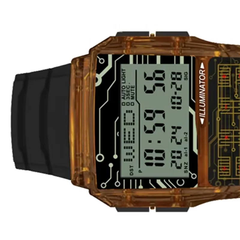 CABE-Orologio elettronico a LED di lusso superiore da uomo Orologio sportivo digitale con calcolatrice multifunzione Orologio impermeabile stile computer