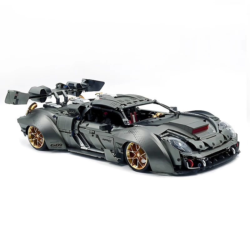 GULY 10629 1:8 RC placage métallique gris course Hypercar modèle bloc de construction technique bricolage Puzzle jouets cadeau de noël enfants adultes