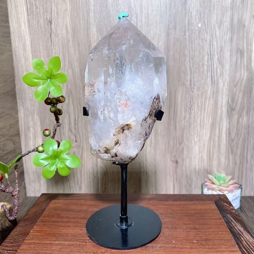 Unique Natural Big Clear Quartz Mix Raw Stone Towers Healing Crystal Reiki Energy Home Decor Ornaments Gift+Stand