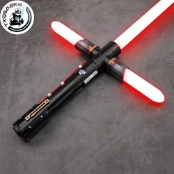 TXQSABER-Sable de luz con 2 cuchillas laterales, espada láser de colección de duelos pesados, Kylo Ren SE Crossguard, NeoPixel, empuñadura de Metal, juguetes Jedi