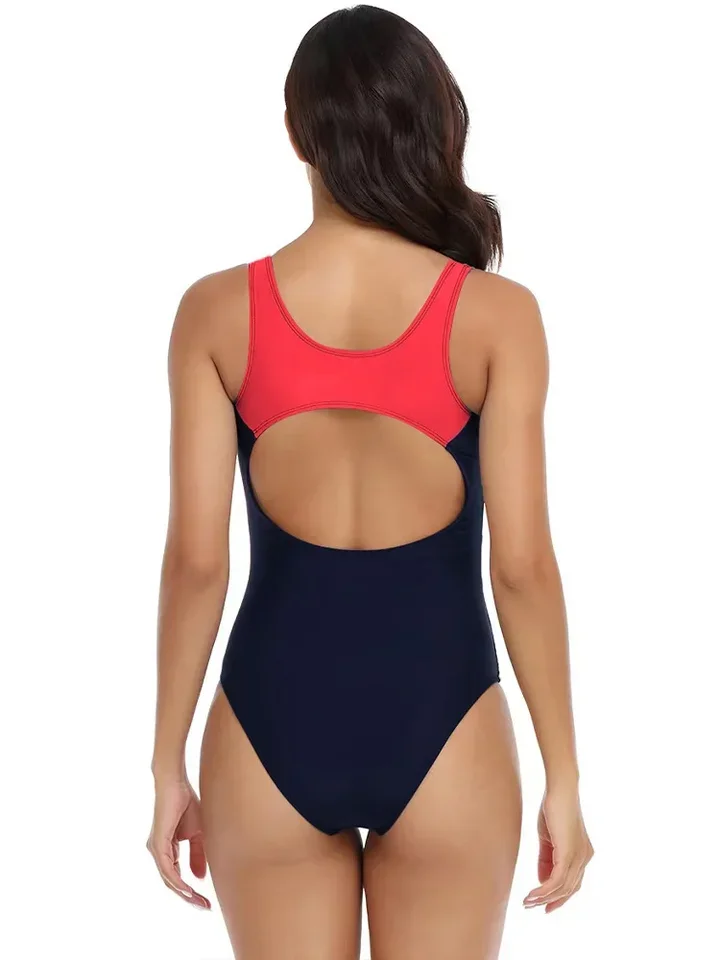 VZVN Fashion Sexy Contrast Color One Piece Swimsuit Women Beach Motion Bikinis 2025 New Summer Swimwear One Piece Swimsuit