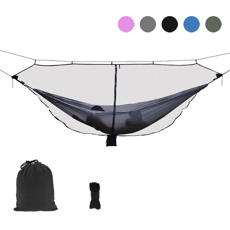 Hammock Camping portátil com Mosquito Net, Hammock Bug Net, Rede, Acessórios de rede, Fit All, Fast and Easy Set Up, 340x140cm