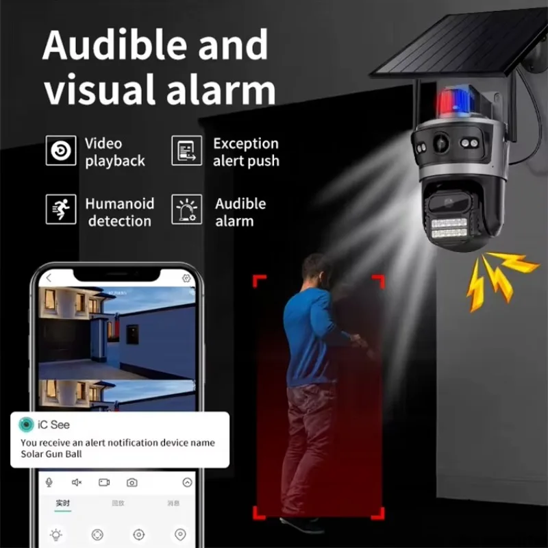 ENSTER 2K AOV 24h Recording Outdoor Smart Home WIFI PTZ Surveillance  Wireless CCTV IP  Security Solar  Camera view 3