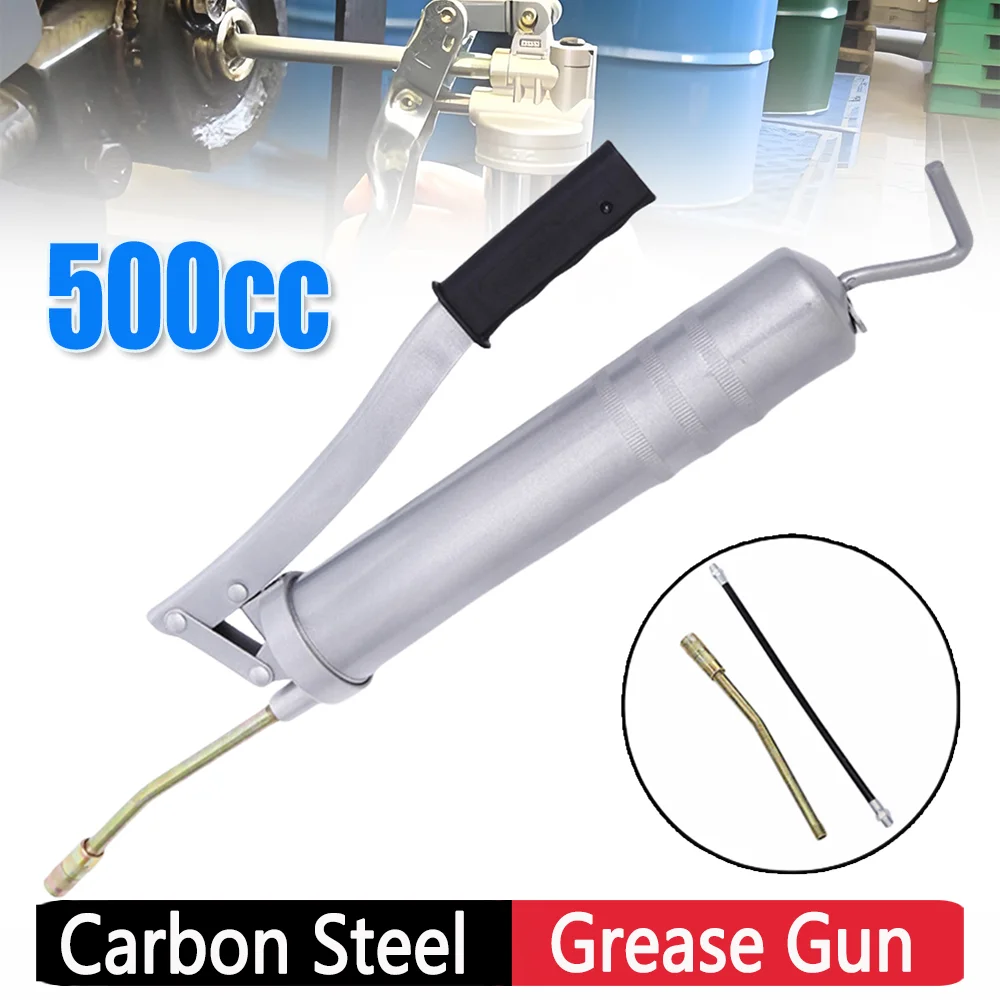 High Pressure Manual Oil Gun 500cc Heavy-Duty Grease Gun Oil Injection Tool for Automobile Excavator Mechanical Tools 