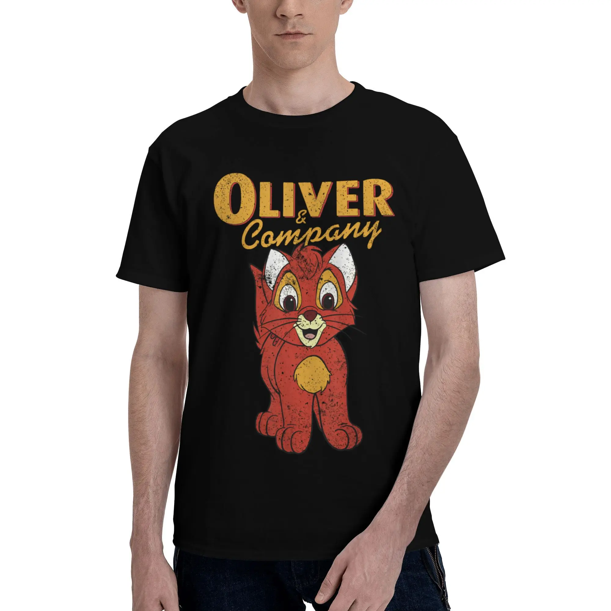 

Men Women Fashion Oliver & Company Movie Portrait Tee T Shirt Pure Cotton T-shirts Clothing