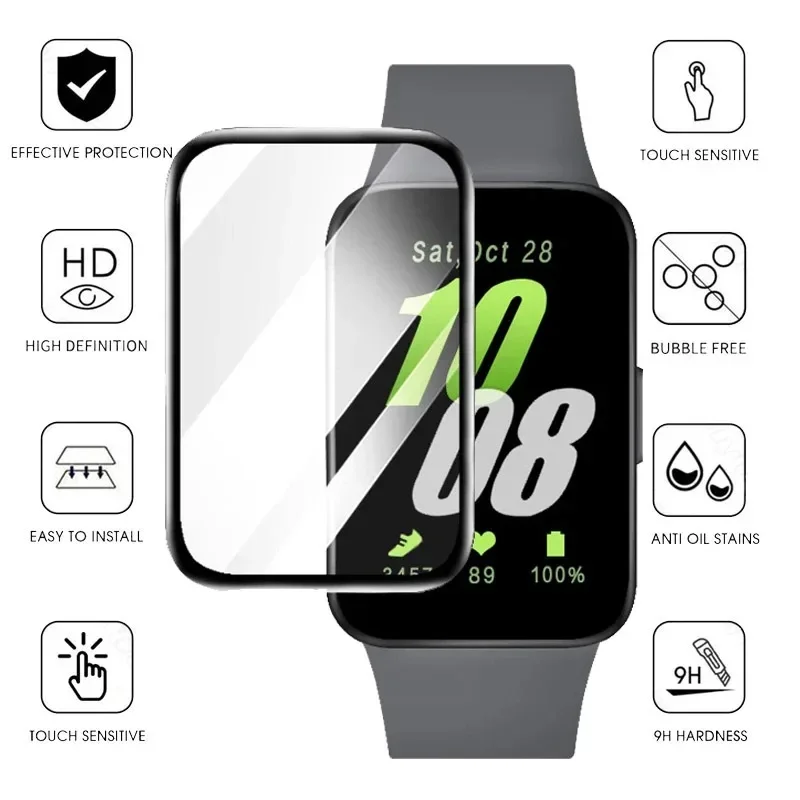 Protecteur d'écran 9D pour Samsung Galaxy Fit 3, film anti-rayures, couverture complète, film de protection Ultra-HD, pas de verre