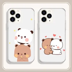 Cute DUDU BUBU Phone Case Transparent For iPhone 15 13 14 12 11 Pro Plus MAX iPhone13 14 Mini