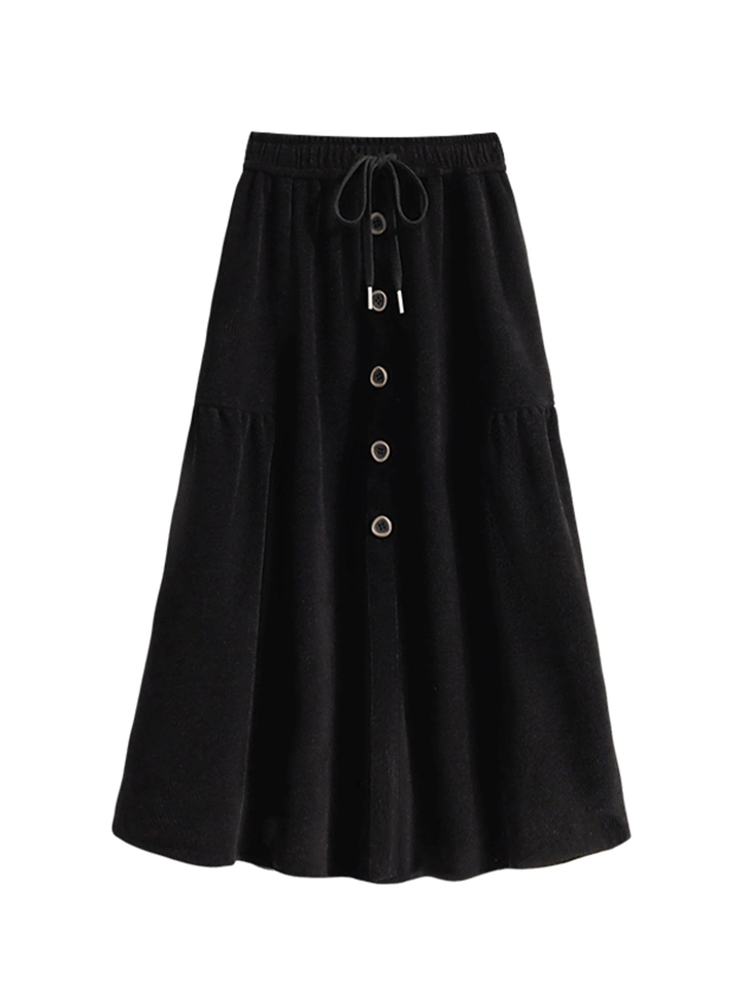 Women Brown Long Skirt Vintage Aesthetic High Waist Midi Skirt Harajuku Y2k A-line Oversize Skirts 2000s Spring Autumn Clothes
