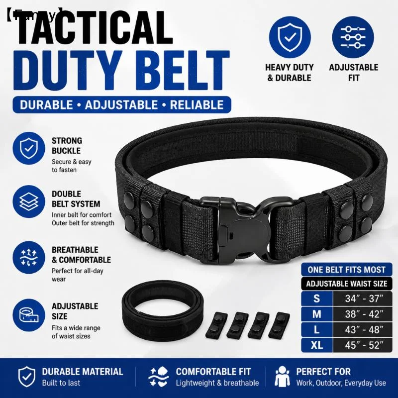 Men Belt 2 In 1 Buckle Quick Release Tactical Mens Two In One Belts Inner Belt Tactica Multi-Size Adjustable Belt〔Funny〕
