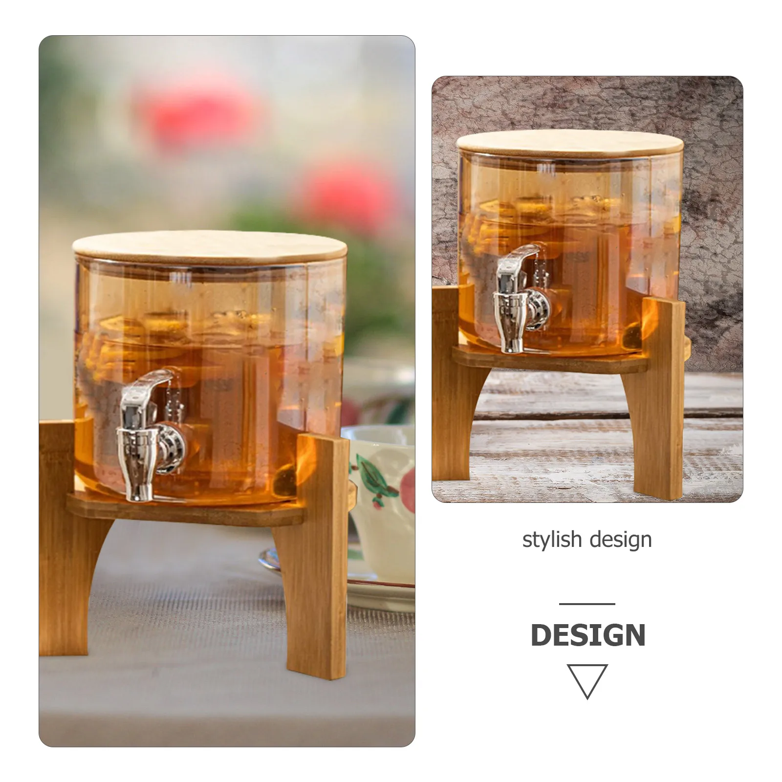 Soporte de madera para hervidor de agua frío resistente, estante dispensador de bebidas para el hogar, uso para eventos de boda, soporte dispensador de té, pecera