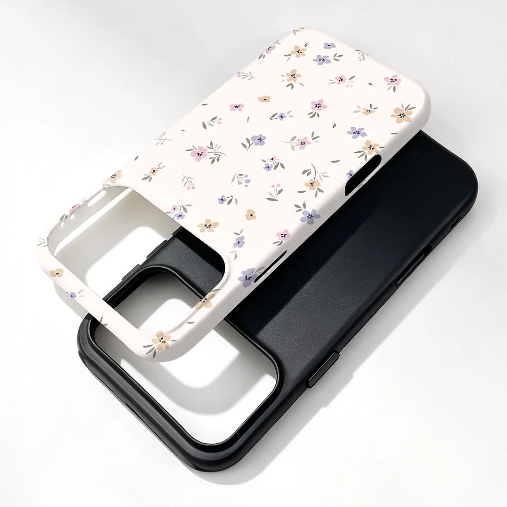 Magnetic Phone Holder Case For Vivo X300 X200 X100 X90 Pro Ultra Mini Cute Floral Print 2 in 1 Film Shell Bumper Cover view 4