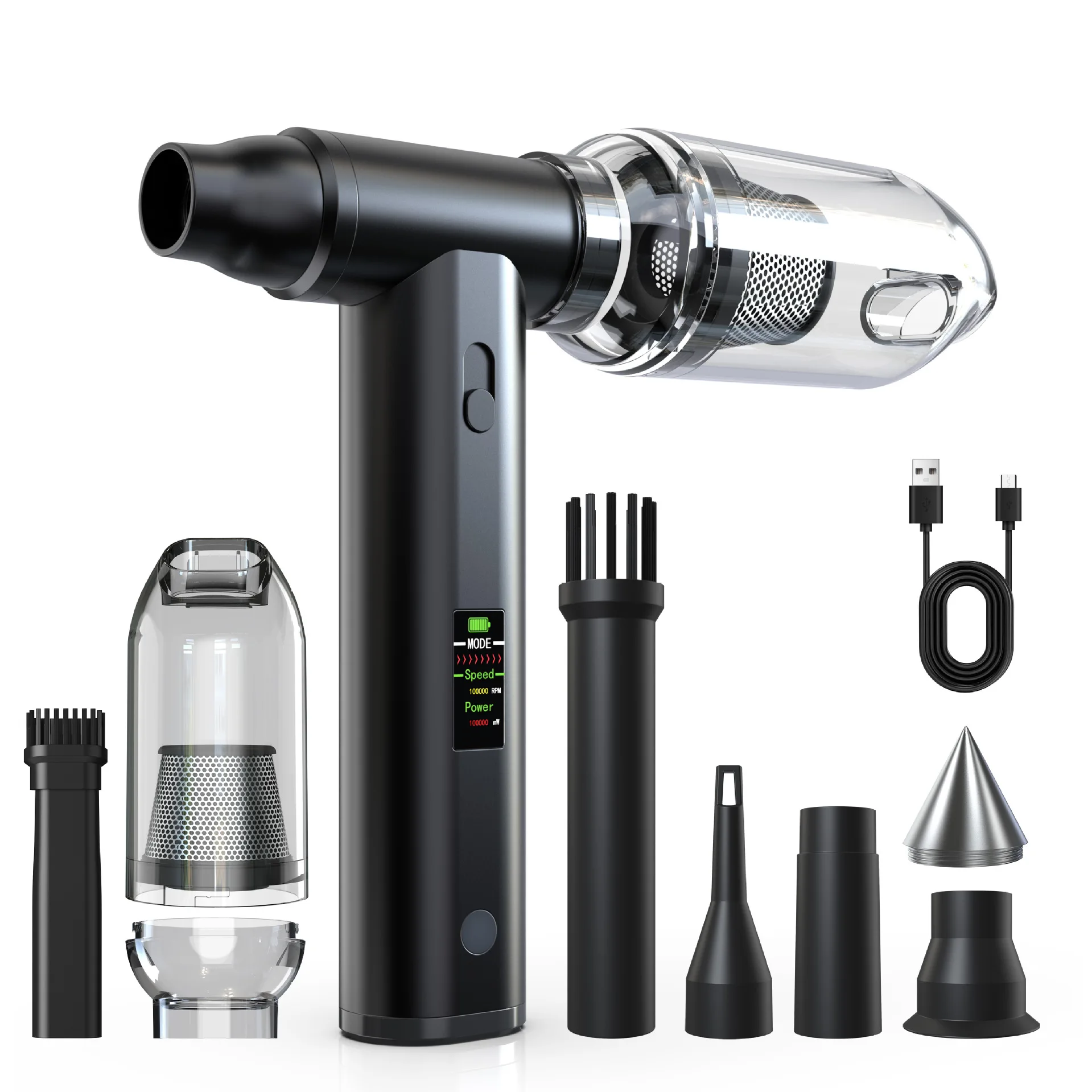 New portable high-speed brushless car vacuum cleaner car home dual-purpose high-power violent turbo fan multifunction