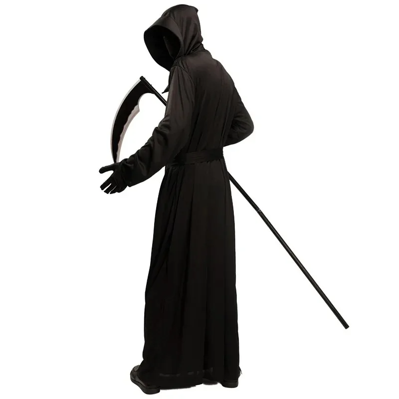 2024Halloween male black ghost costume Ghost Festival sickle monster role-playing costume Death God stage performance costume