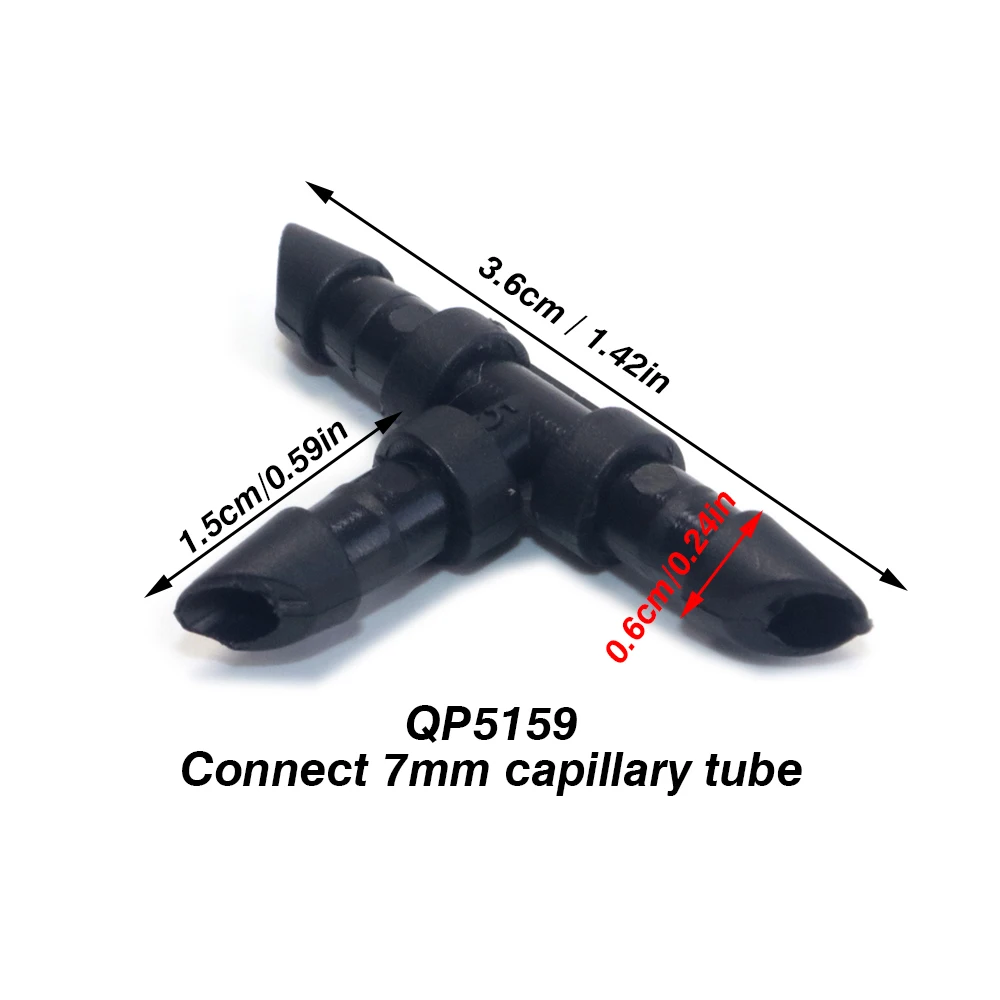 200 Pcs Plastic Barbed 3-Way Tee Connector for 4/7mm Tubing Watering Pipe Hose Couplings Micro Drip Irrigation Garden Tools
