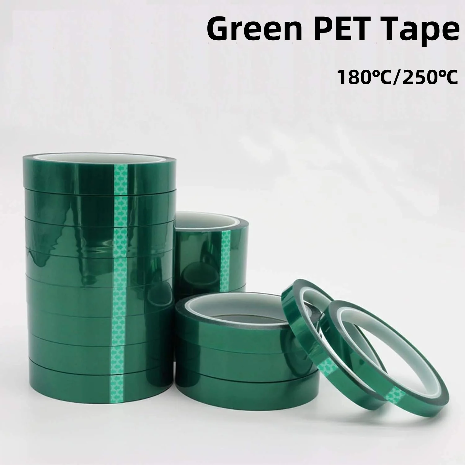 1/2/5pcs PET Film Tape 3mm ~ 100mm Green High Temperature Heat Resistant PCB Solder SMT Plating Shield Insulation Protection