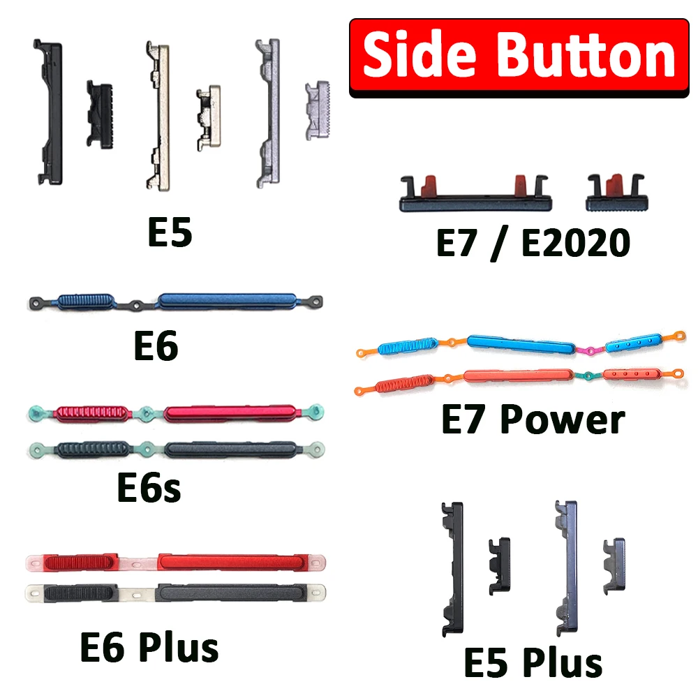 Tombol samping tombol daya Volume baru teruji untuk Motorola Moto E5 E6 Plus E6s E7 Power E6i tombol sisi Volume daya