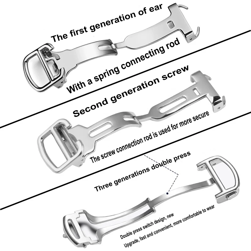 Пряжка для часов Cartier BALLON BlEU Tank Caliber 12 14 16 18 20 мм Серебро Розовое золото Высококачественная складная пряжка из твердой металлической стали