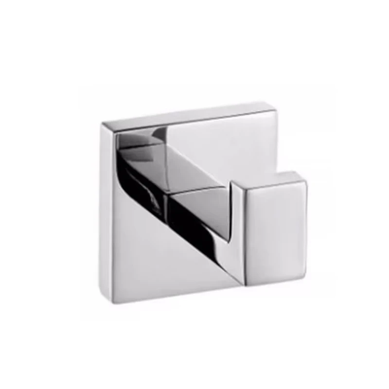 

Modern 304 stainless steel mirror polished bathroom bathrobe and square towel hook
