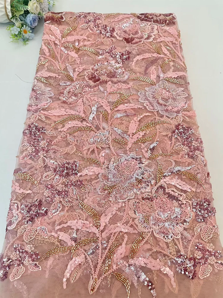 Gorgeous Colorful Wedding Party Dress for Women Handmade Embroidery Sequins with Beads High Quality Fabric