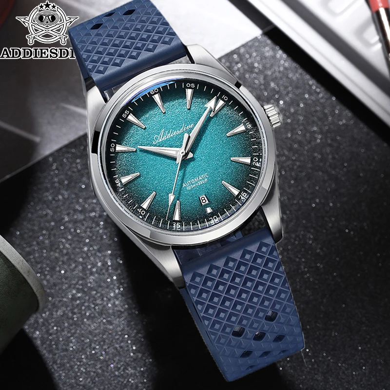 

ADDIESDIVE AD2527 Luxury Automatic Watch Japan 8215 100M Water Resistant 316L Stainless Steel Guilloche Dial BGW9 Lume