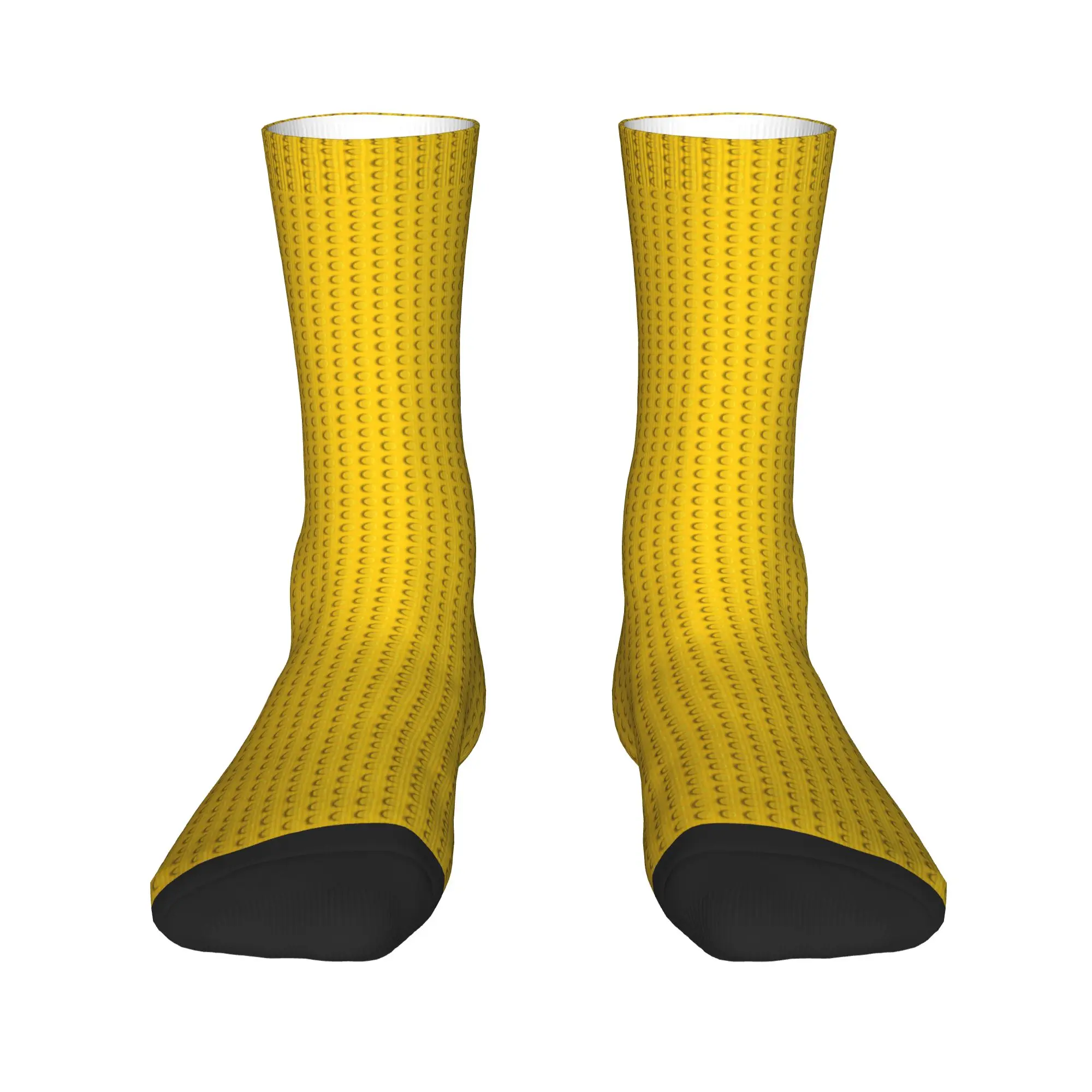 Yellow Building Brick Pattern Socks Legos Texture Anti Bacterial Stockings Men Quality Cycling Socks Autumn Vintage Design Socks