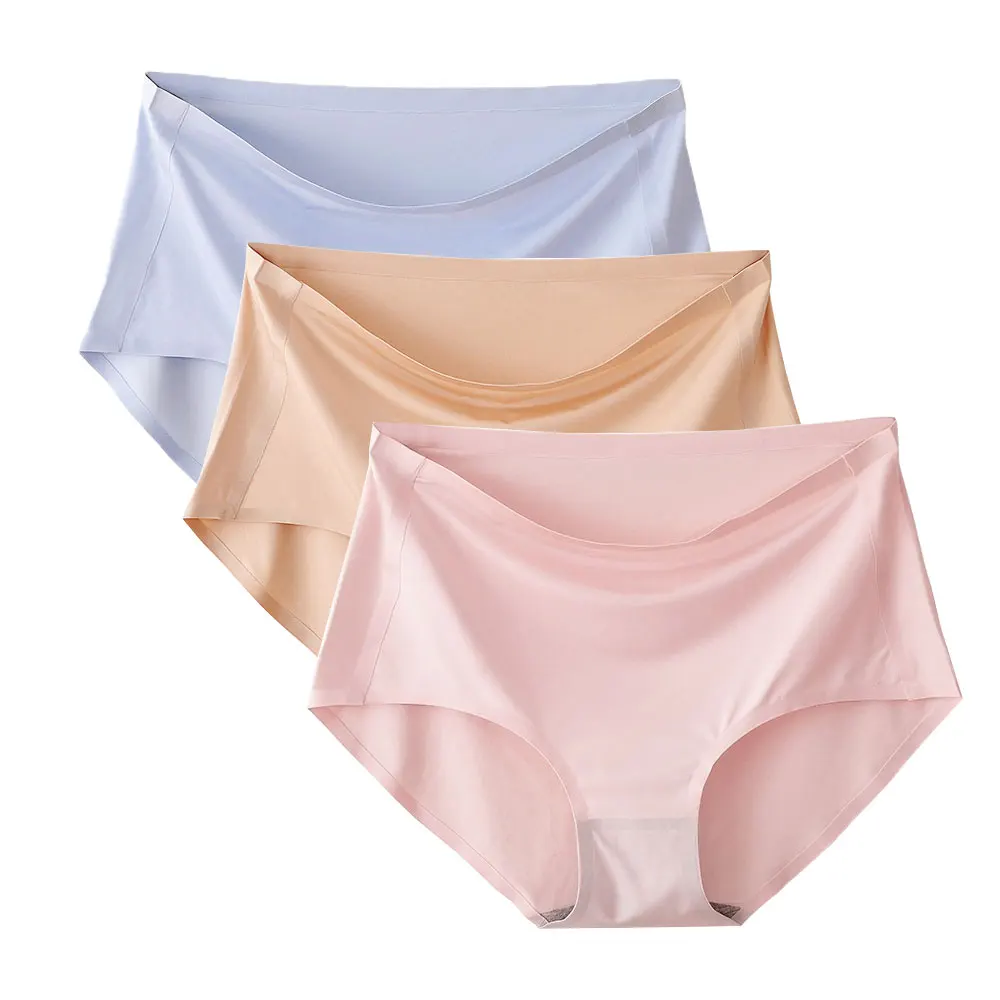 3pcs/Set Underwear ladies Ice Silk Girls Underwears Breathable Comfortable Basic Ladies Panty Fashion Girl Lingerie Women Panty