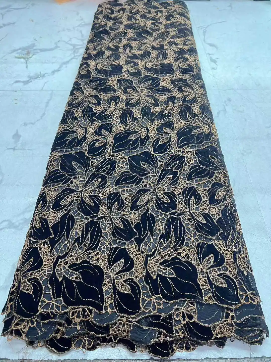

Nigerian Velvet Sequence Lace Fabric 2025 High Quality African Voile Embroidery Net Lace Fabric For Party Dress