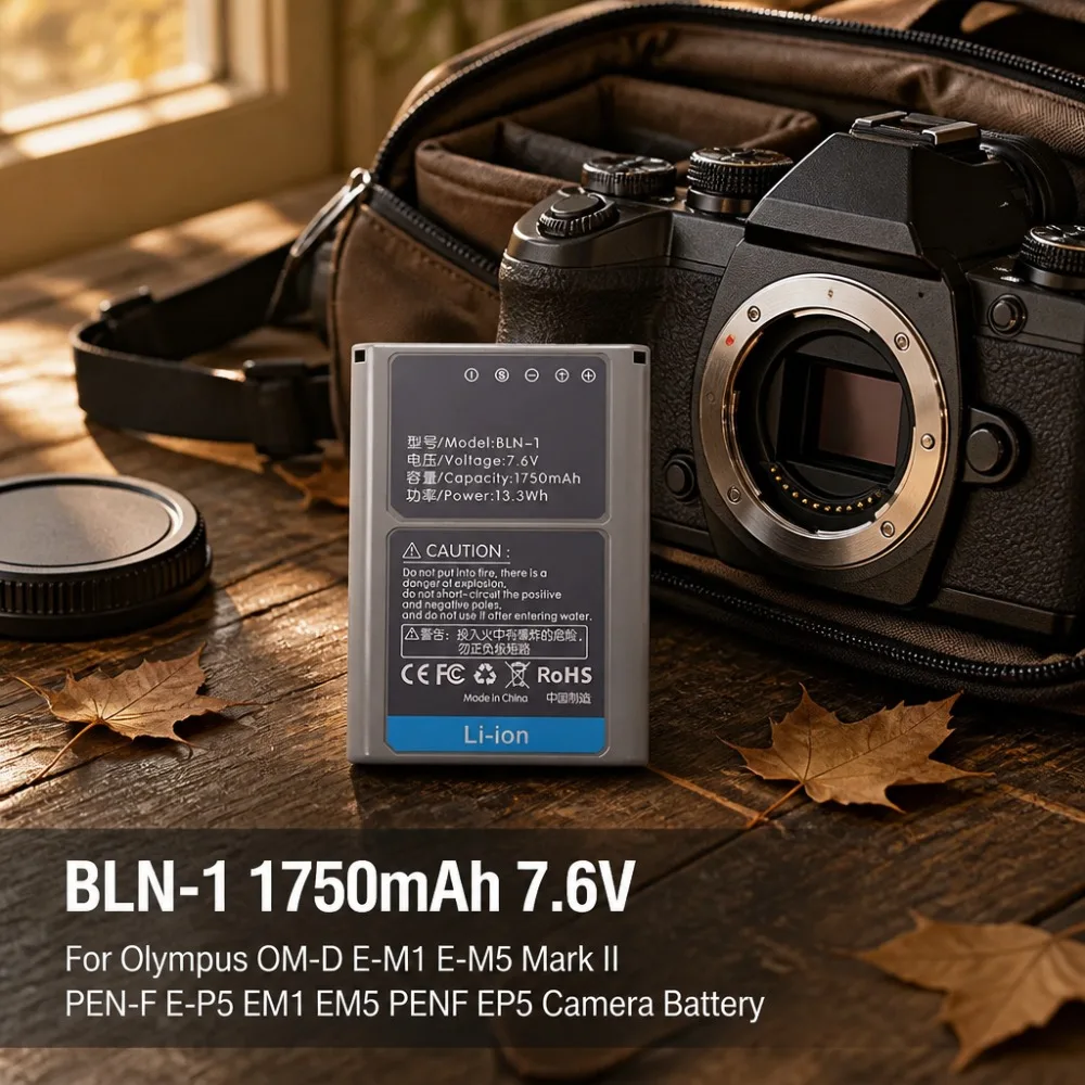 In Stock BLN-1 1750mAh 7.6V Rechargeable Replacement Battery For Olympus OM-D E-M1 E-M5 Mark II PEN-F E-P5 Mirrorless Camera