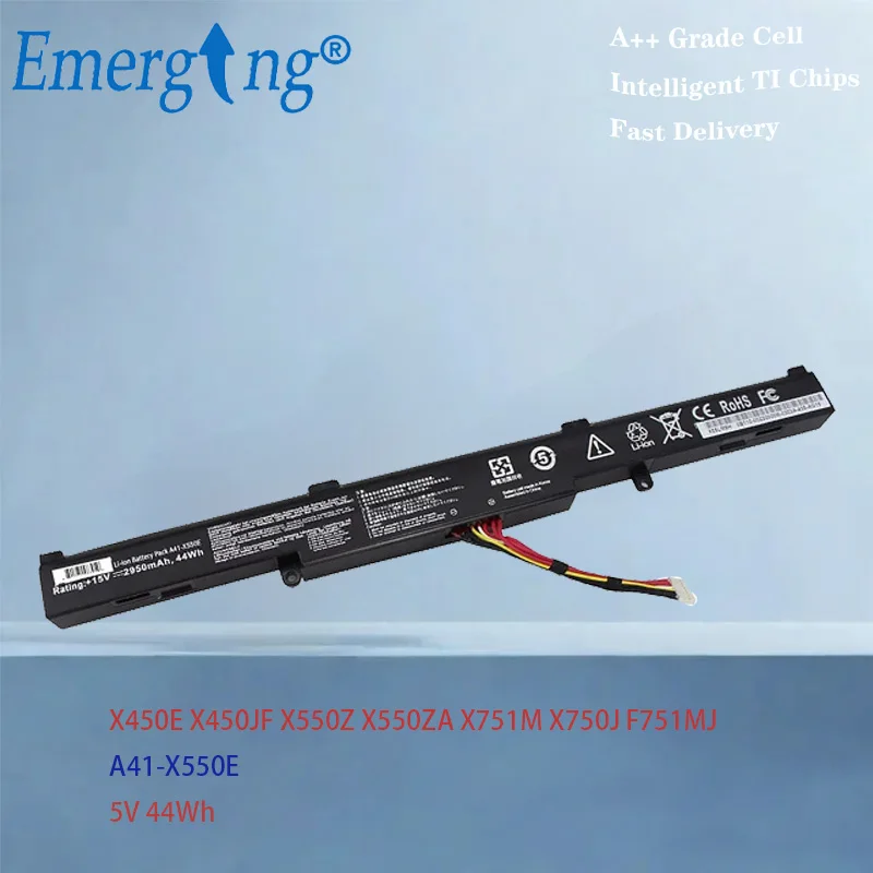 A41-X550E 44Wh Laptop Battery For ASUS X450E X450JF X550Z X550ZA X751M X750J F751MJ Series etc 15V