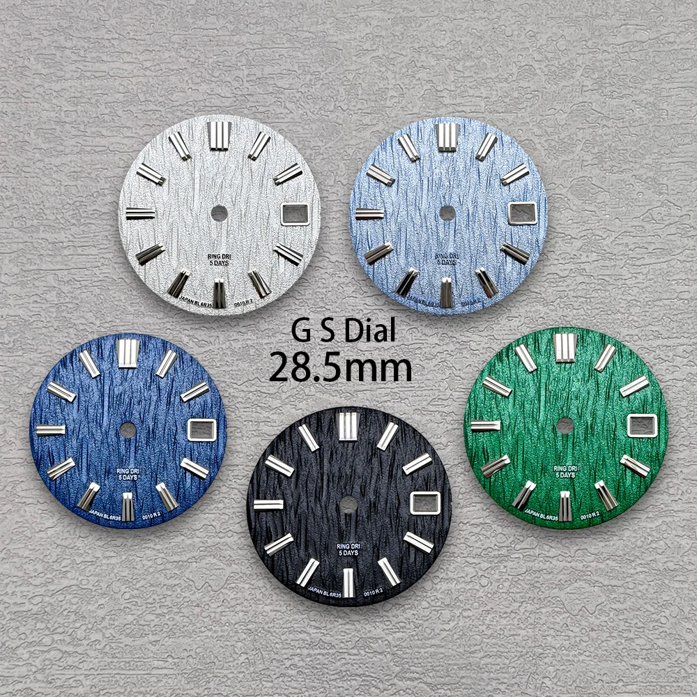 28.5mm Glacier G S Dial Fit NH35/NH36 Japan Automatic Movement High-Quality Bark Dial Watch Modification Accessories