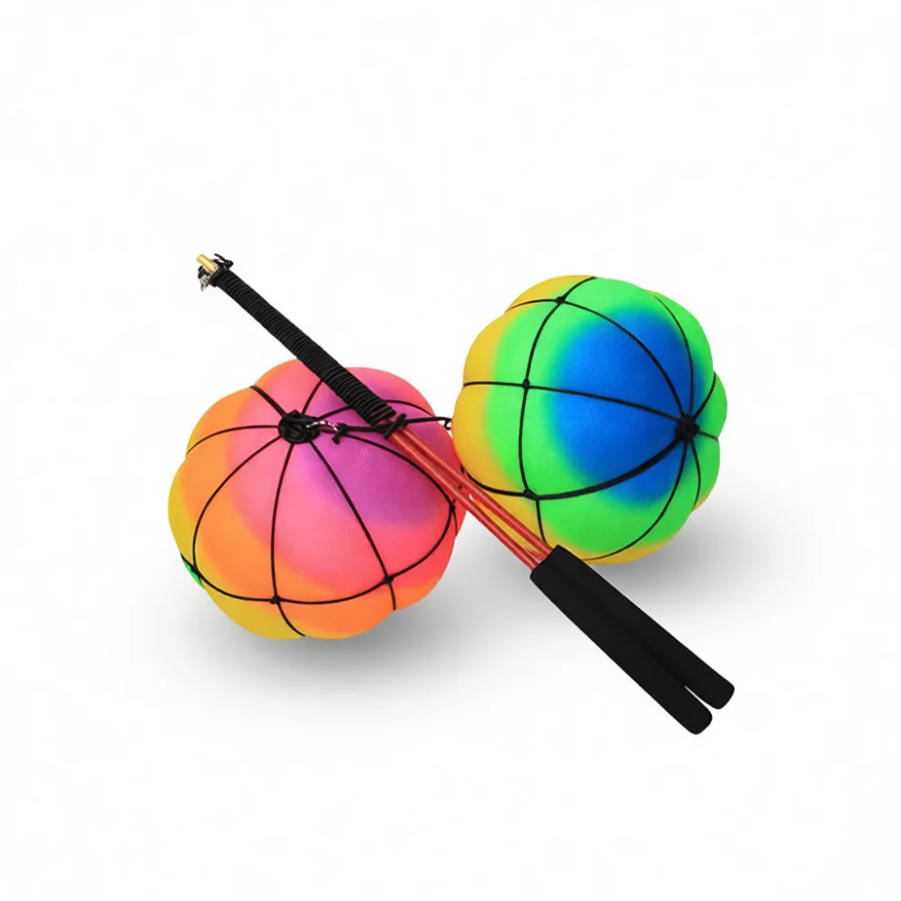 Fitness Pumpkin Swing Ball Light Up Exercise Equipment Shoulder Neck Tension Relief Elastic Workout Tool Body Training