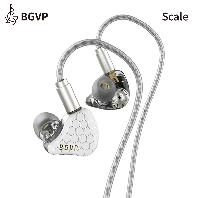 

BGVP Scale Wired Earphones in-Ear HiFi Monitor Headphones 2 Dynamic 6D Sound Effects Gaming Earbuds Bass Sound Stereo Headset