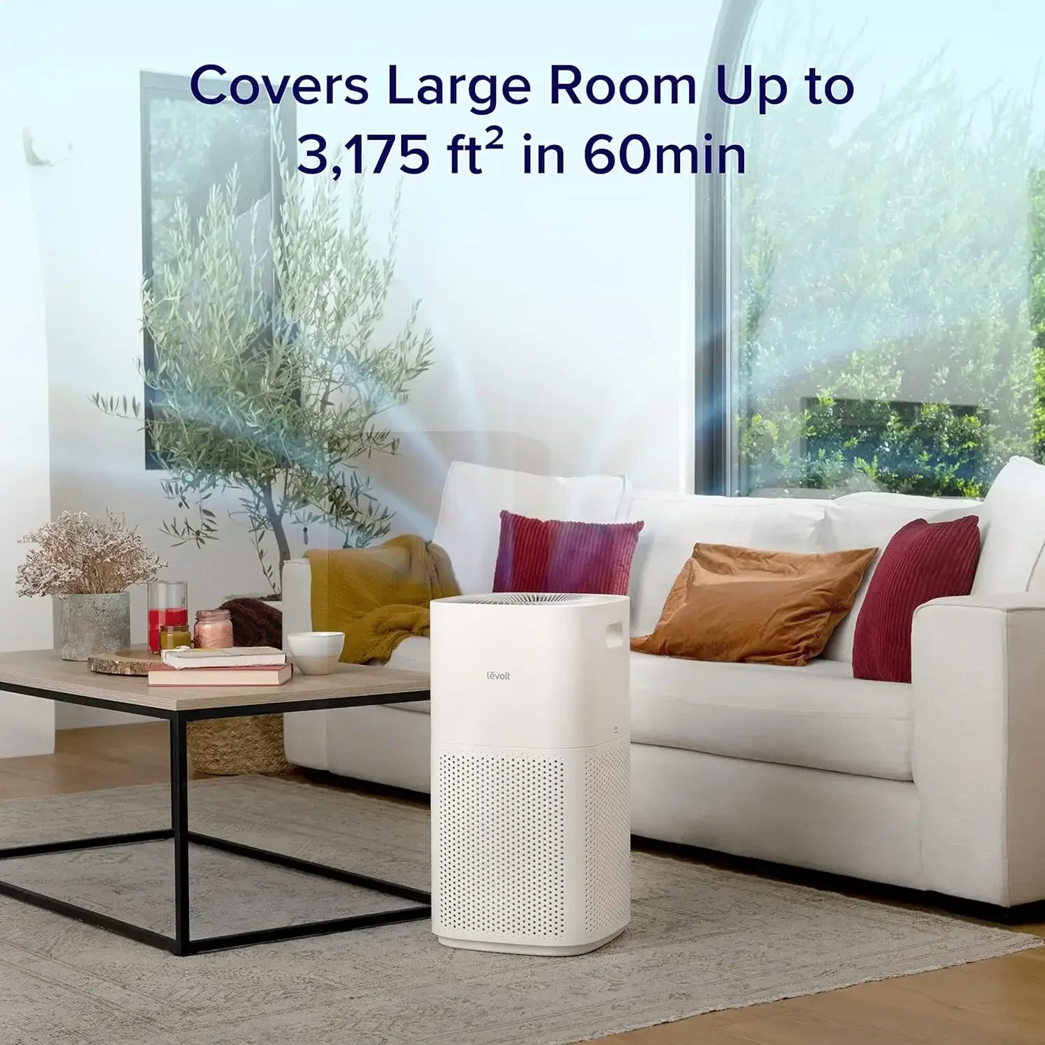 Air Purifiers for Home Large Room Up to 3175 Sq. Ft with Smart WiFi, PM2.5 Monitor, HEPA Sleep Mode, 3-in-1 Filter for Smoke