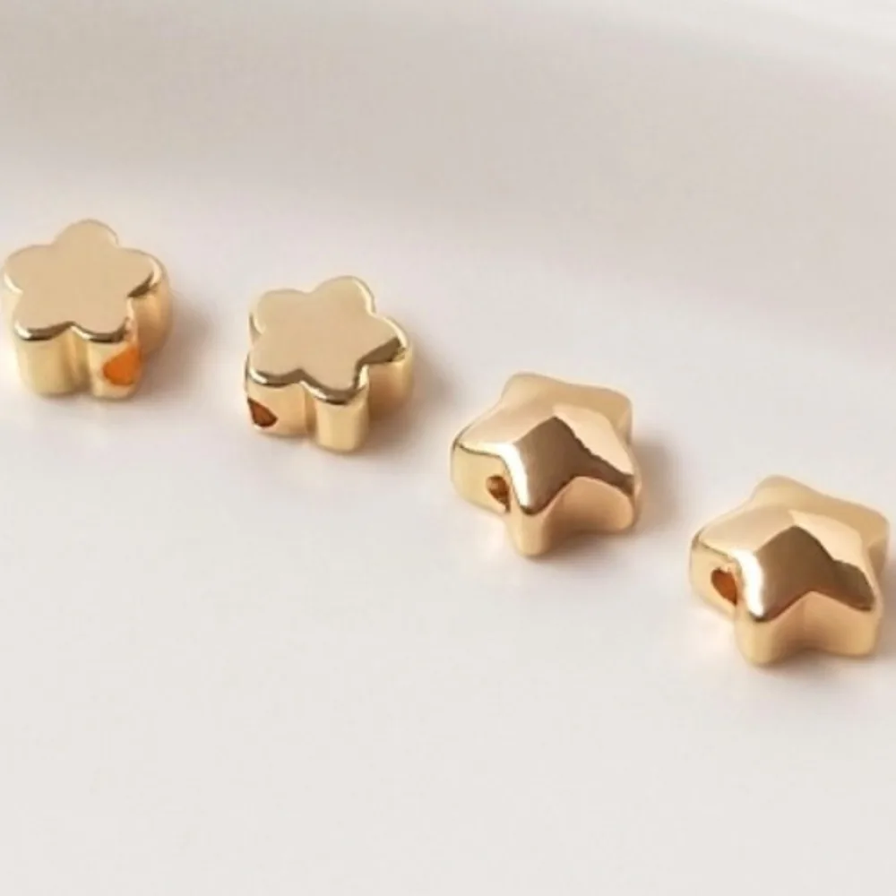 النحاس 14K الذهب اللون ستار حبة فاصل زهرة سوار مع الذهب حبة فاصل DIY الأذن مجوهرات الاكسسوارات اليدوية #1