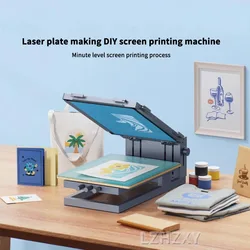 Screen Printing Machine Single-Color Kit Silk Screen Printing Press For T-Shirt DIY Printing With Removable Pallet