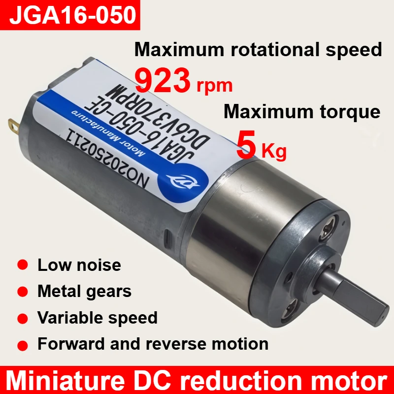 

1pc 6V 12V DC Gear Reduction Motor 12RPM-480RPM Adjustable Speed CW CCW DIY Accessories Miniature Electric Engine JGA16-050