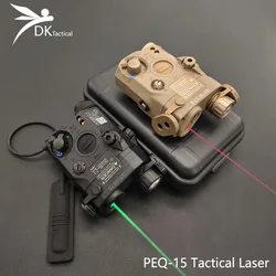 Taktyczny wskaźnik laserowy na podczerwień PEQ15 czerwony zielona kropka/biały LED Laser do broni pasujący do 20MM Rail Airsoft na zewnątrz Laser do polowania